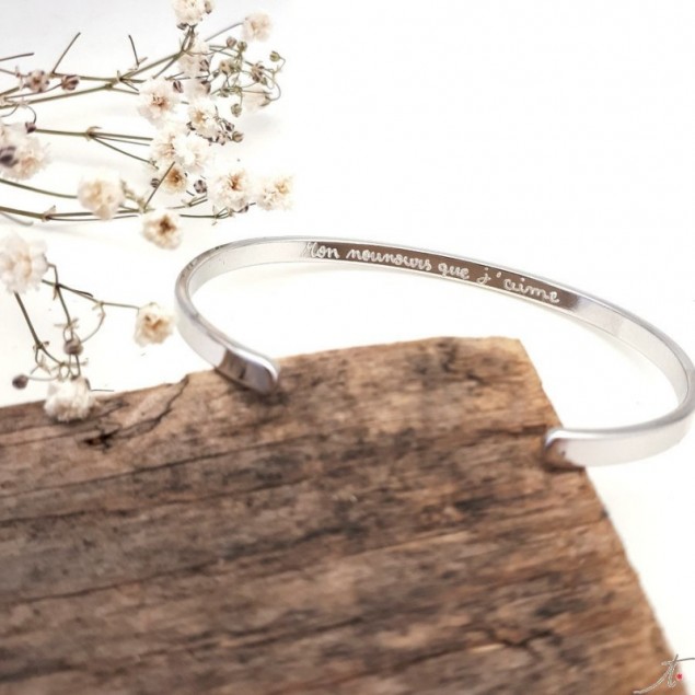 JO925 Silver Link – Bracelets jonc argent pour homme – LNP Bijoux