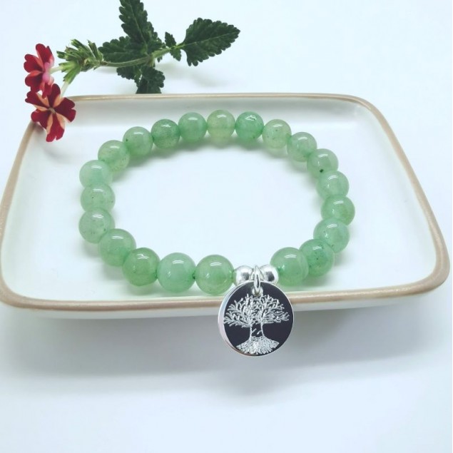 Bracelet personnalisé femme arbre de vie recto en perles