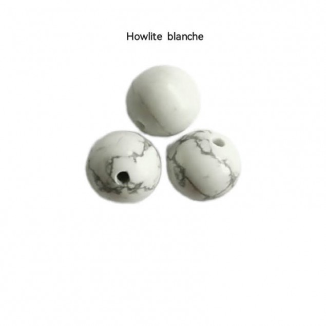 Bracelet perles femme Agate noire & Howlite personnalisable - Bijoux personnalisés pour femme