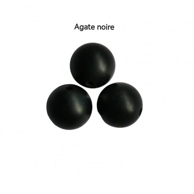 Bracelet perle femme howlite & agate noir personnalisable - Bijoux personnalisés pour femme