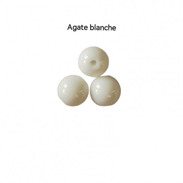 Bracelet perle femme obsidienne argent  & agate blanche personnalisable - Bijoux personnalisés pour femme