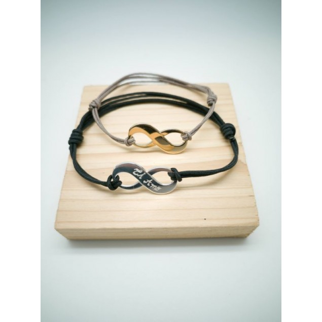 Bracelet personnalisé homme – Infini -Argent - Toute la collection de bijoux gravés